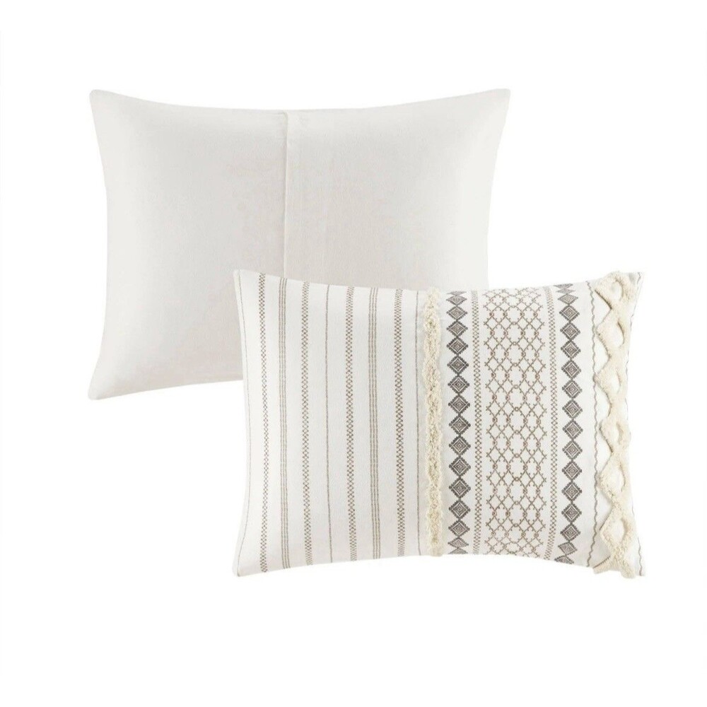 INK+IVY Imani Aztec Southwest Navajo Tribal 100% Cotton Fringe 2 Shams Std - Picture 14 of 14